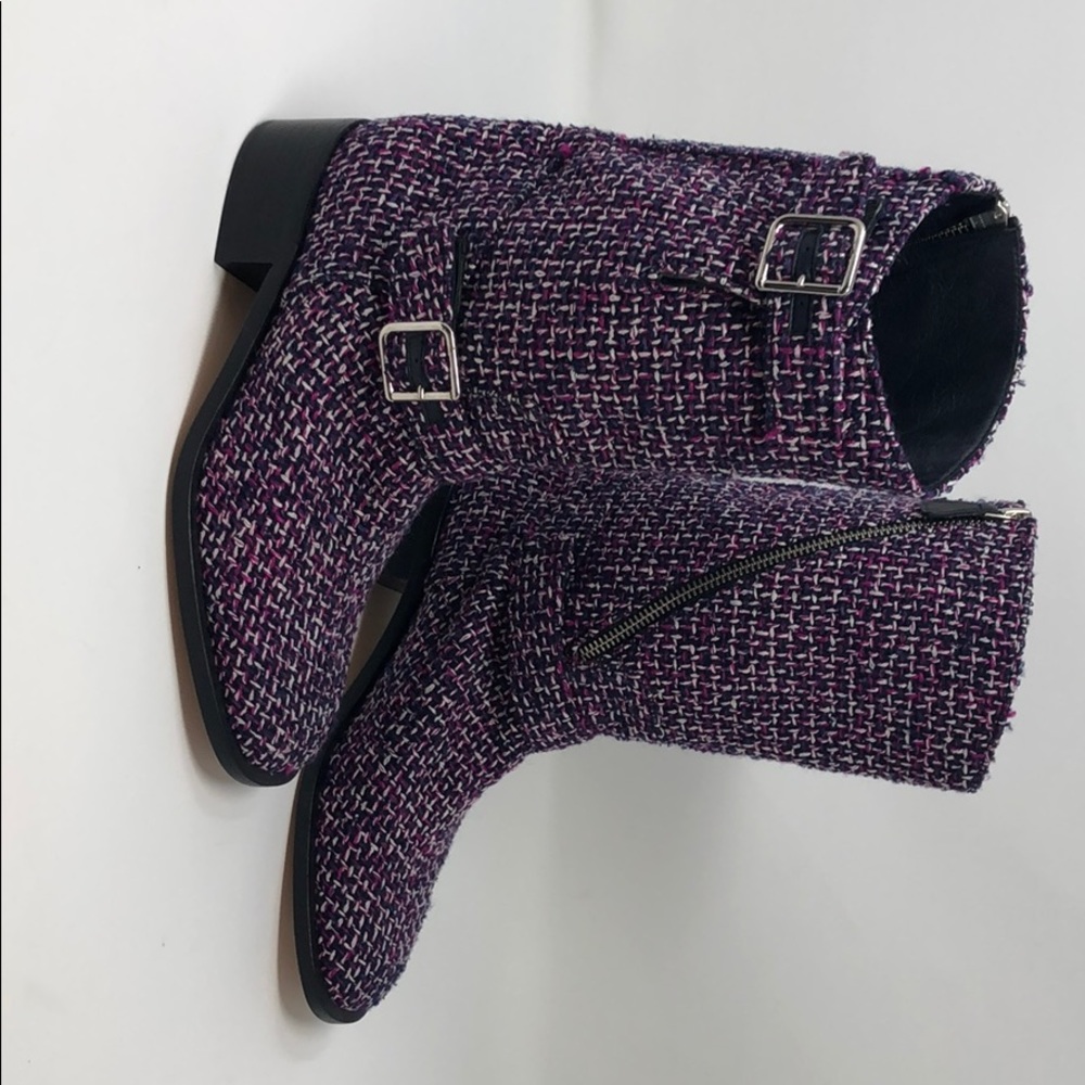 CHANEL Pink Purple Black Tweed Boots BRAND NEW - Picture 3 of 6